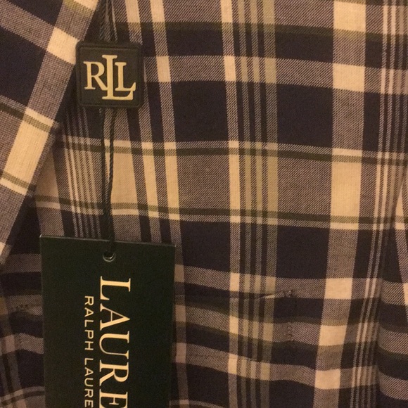 Ralph Lauren Plaid Blazer NWT Blue, Cream, & Green - Picture 3 of 4